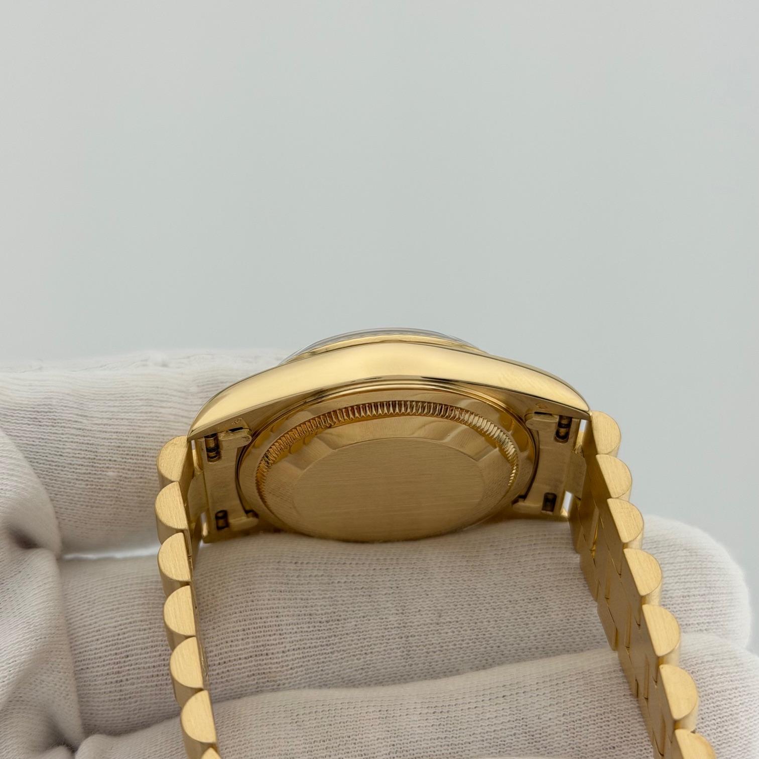 Rolex Day Date President 18238 36mm Champagne Tapestry Dial 18k Yellow Gold in vendita 7