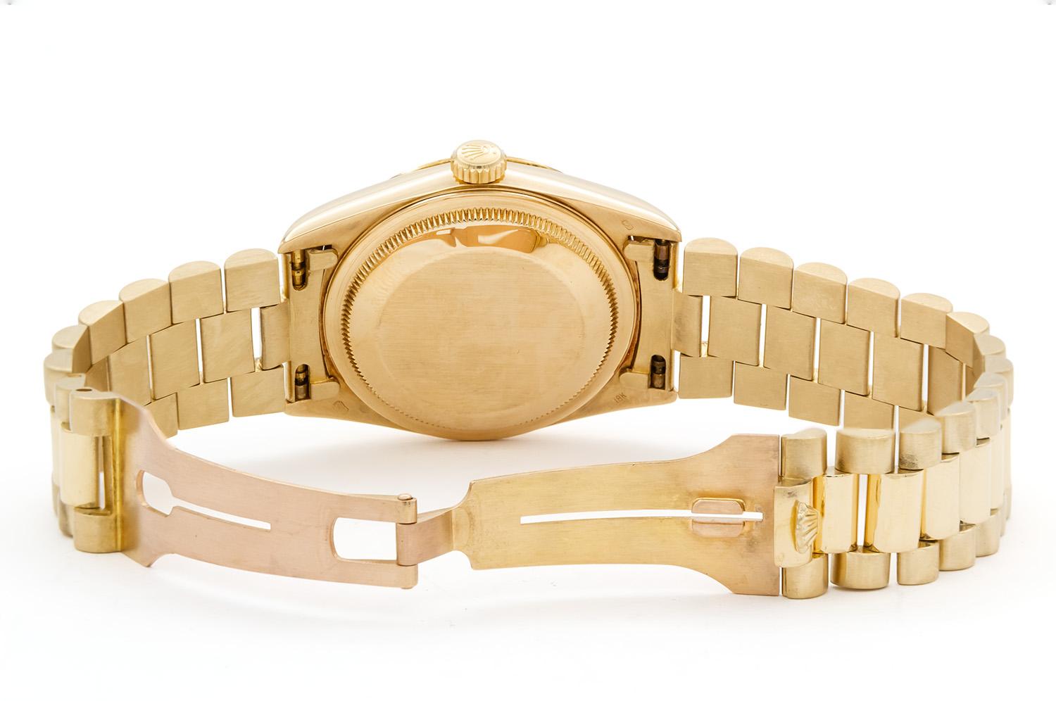 Rolex Day-Date President 18238 Double Quick 18k Gelbgold & Champagner Zifferblatt 36m für Damen oder Herren im Angebot