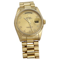 Rolex Day Date President 18238 Esfera doble con números árabes en champán