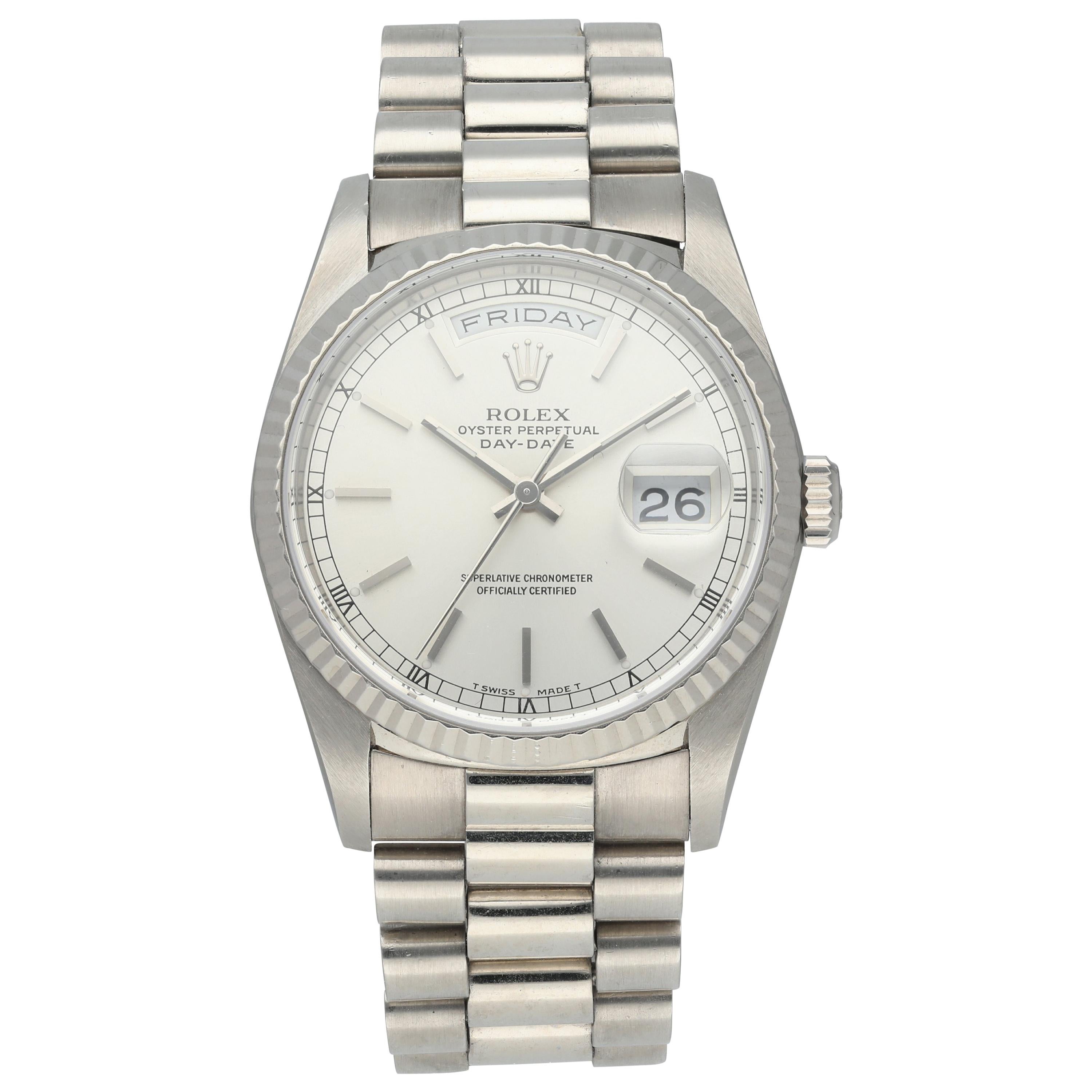 Rolex Day-Date President 18239 White Gold Men's Watch For Sale