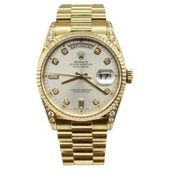 Rolex Day Date President 18338 Factory Diamond Dial and Lugs 18K Yellow Gold
