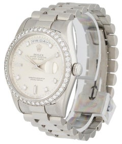 Rolex Day-Date President 18346 Platinum Diamond Mens Watch