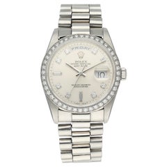 Vintage Rolex Day-Date President 18346 Platinum Diamond Men's Watch