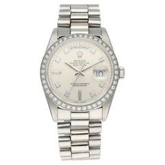 Rolex Day-Date President 18346 Platinum Diamond Mens Watch