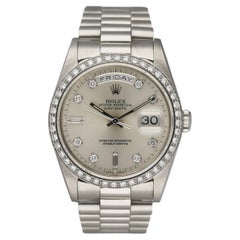 Rolex Montre pour homme Day-Date President 18346 en platine et diamants