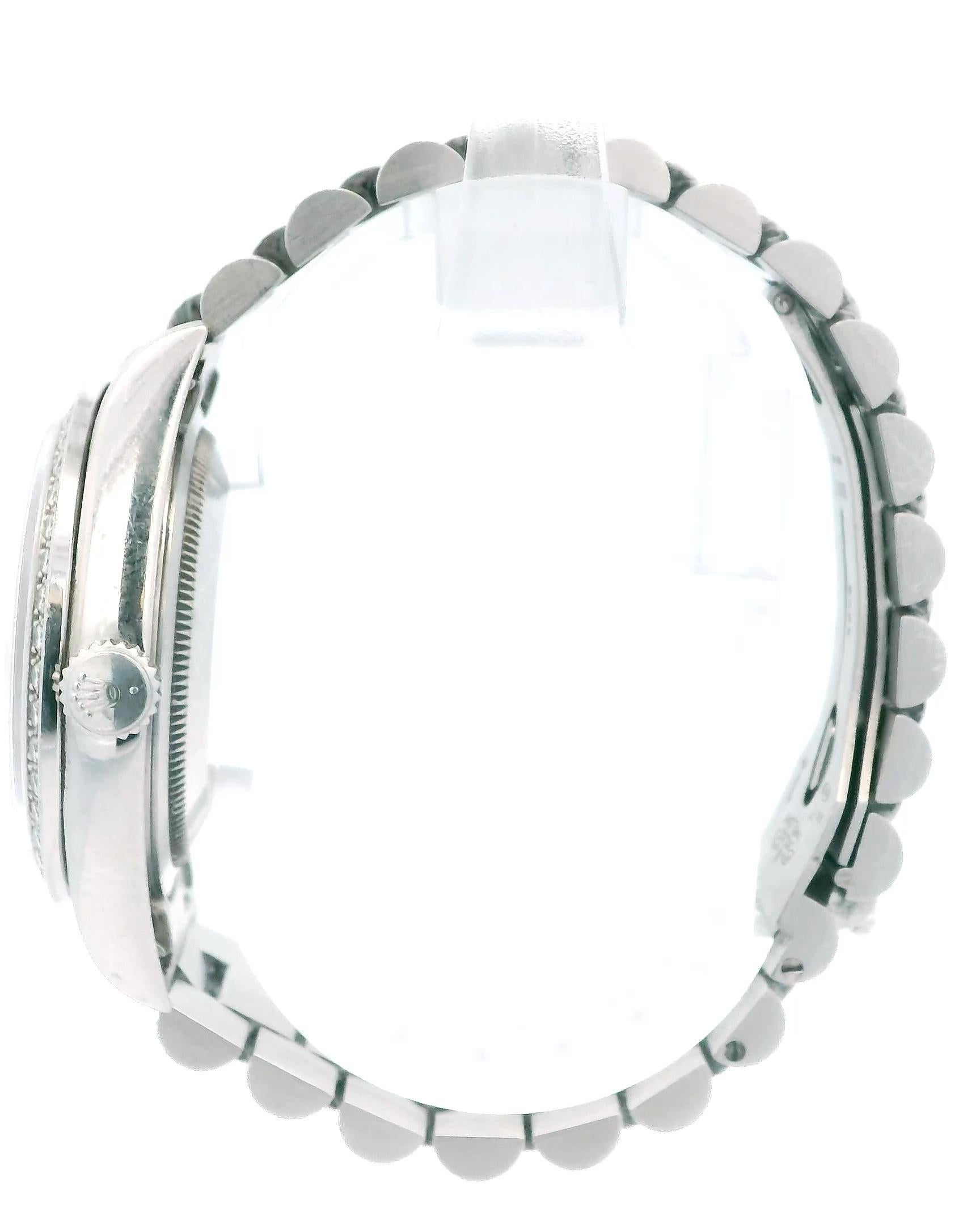 Rolex Day-Date President 18346 Montre en platine et diamants en vente 3