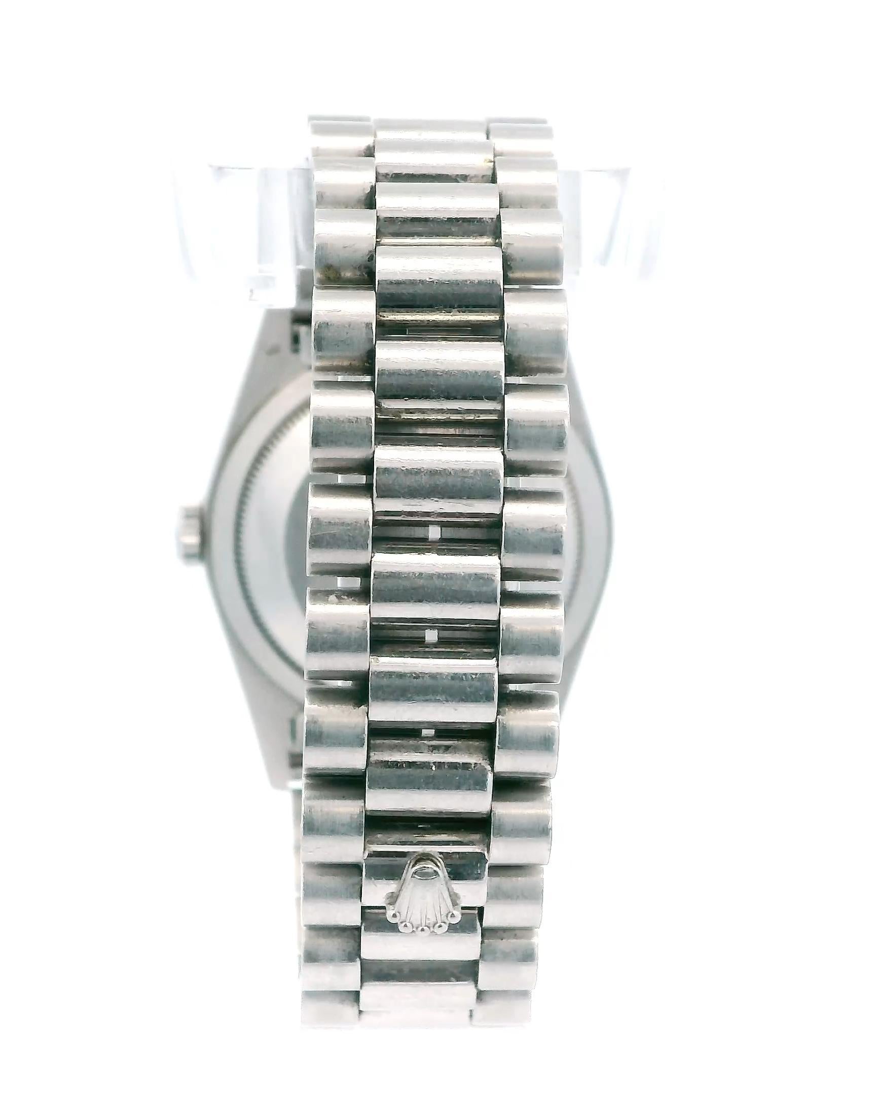 Rolex Day-Date President 18346 Montre en platine et diamants en vente 4