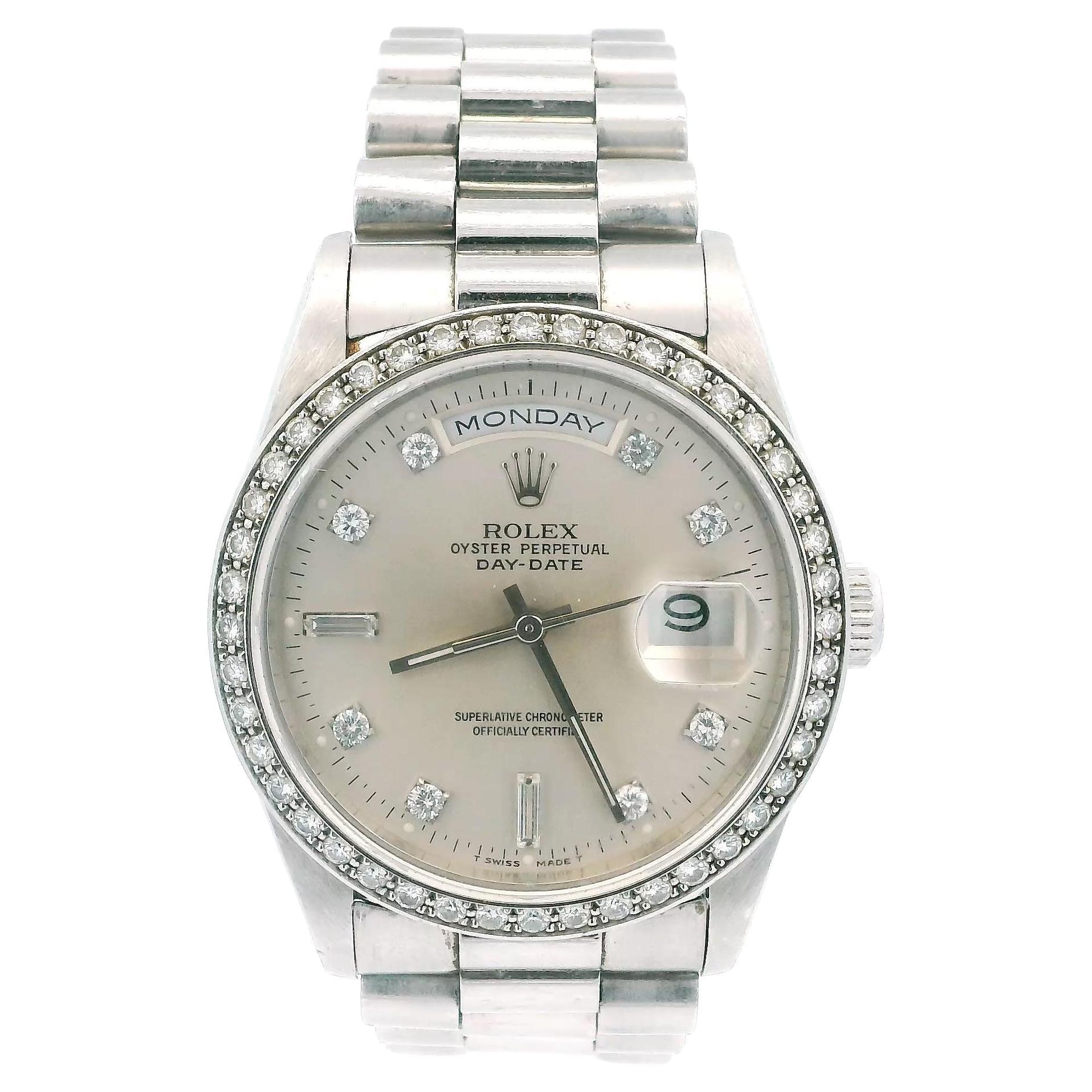Rolex Day-Date President 18346 Montre en platine et diamants