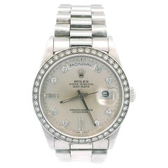 Used Rolex Day-Date President 18346 Platinum Diamond Watch