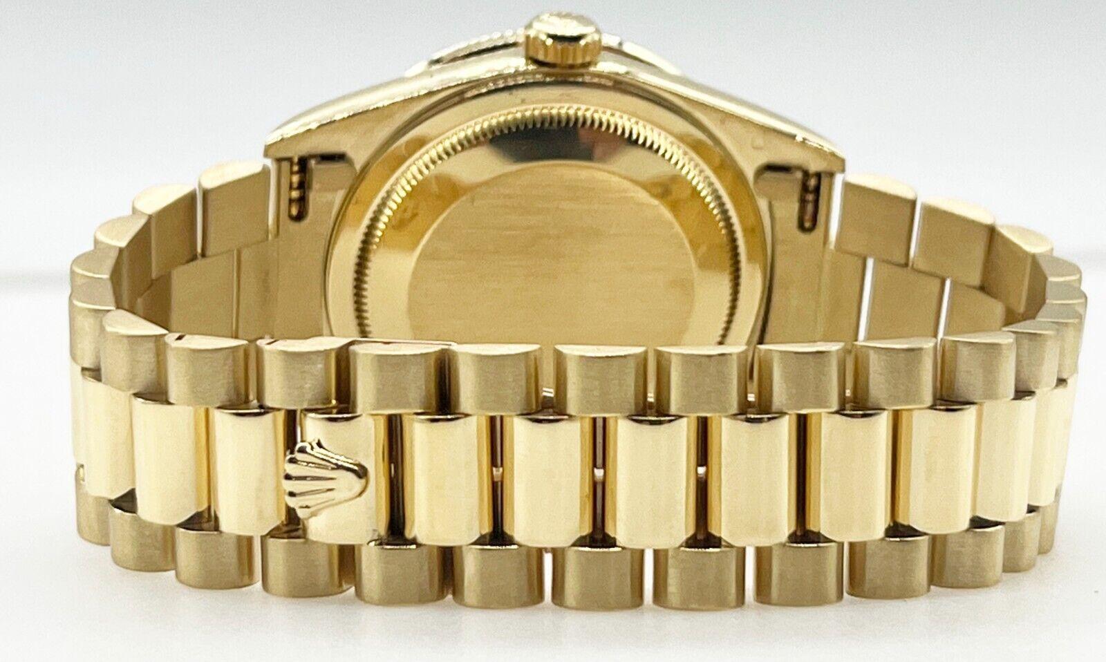 Rolex Montre President 18348 champagne avec cadran en or jaune 18 carats et papier boîte en vente 2