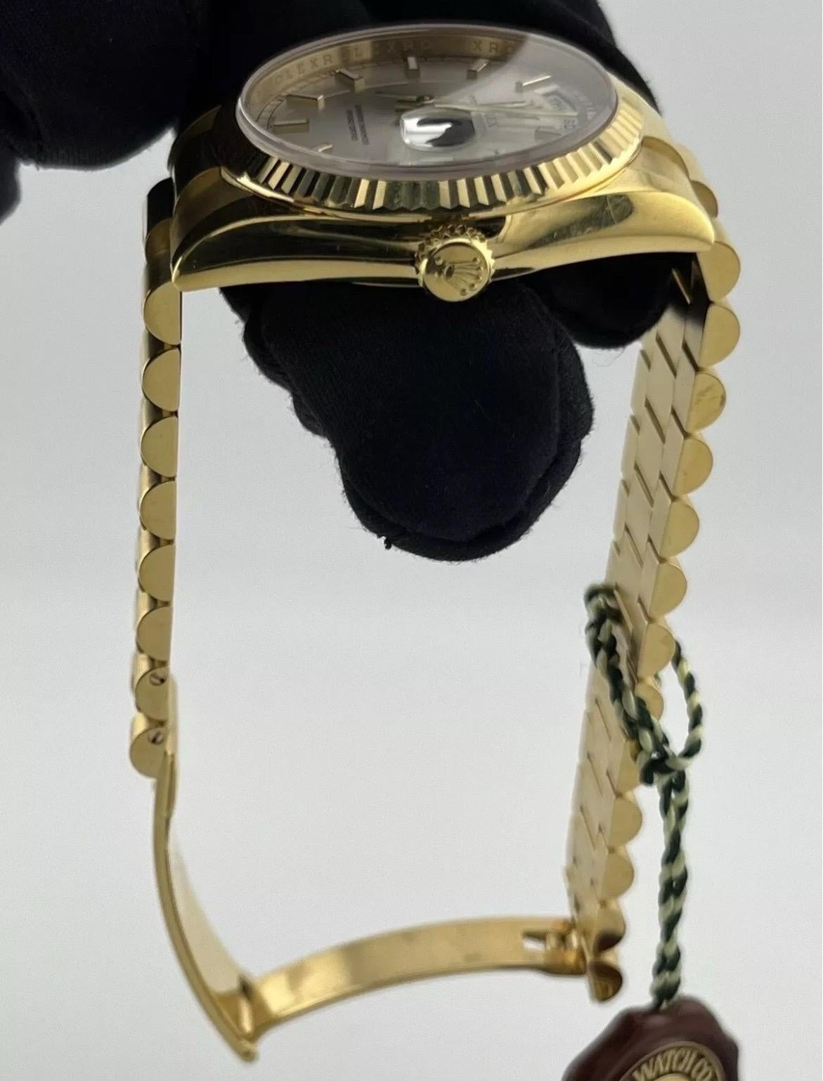 Rolex Day-Date President 18k Yellow Gold Sliver Dial Mens 36mm Watch '12+ 118238 For Sale 13