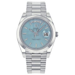 Rolex Day-Date President 228206 IBLSP Ice Blue Dial Platinum Automatic Men's Wat
