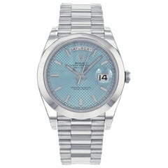 Used Rolex Day-Date President 228206 IBLSP Ice Blue Dial Platinum Automatic Men's Wat