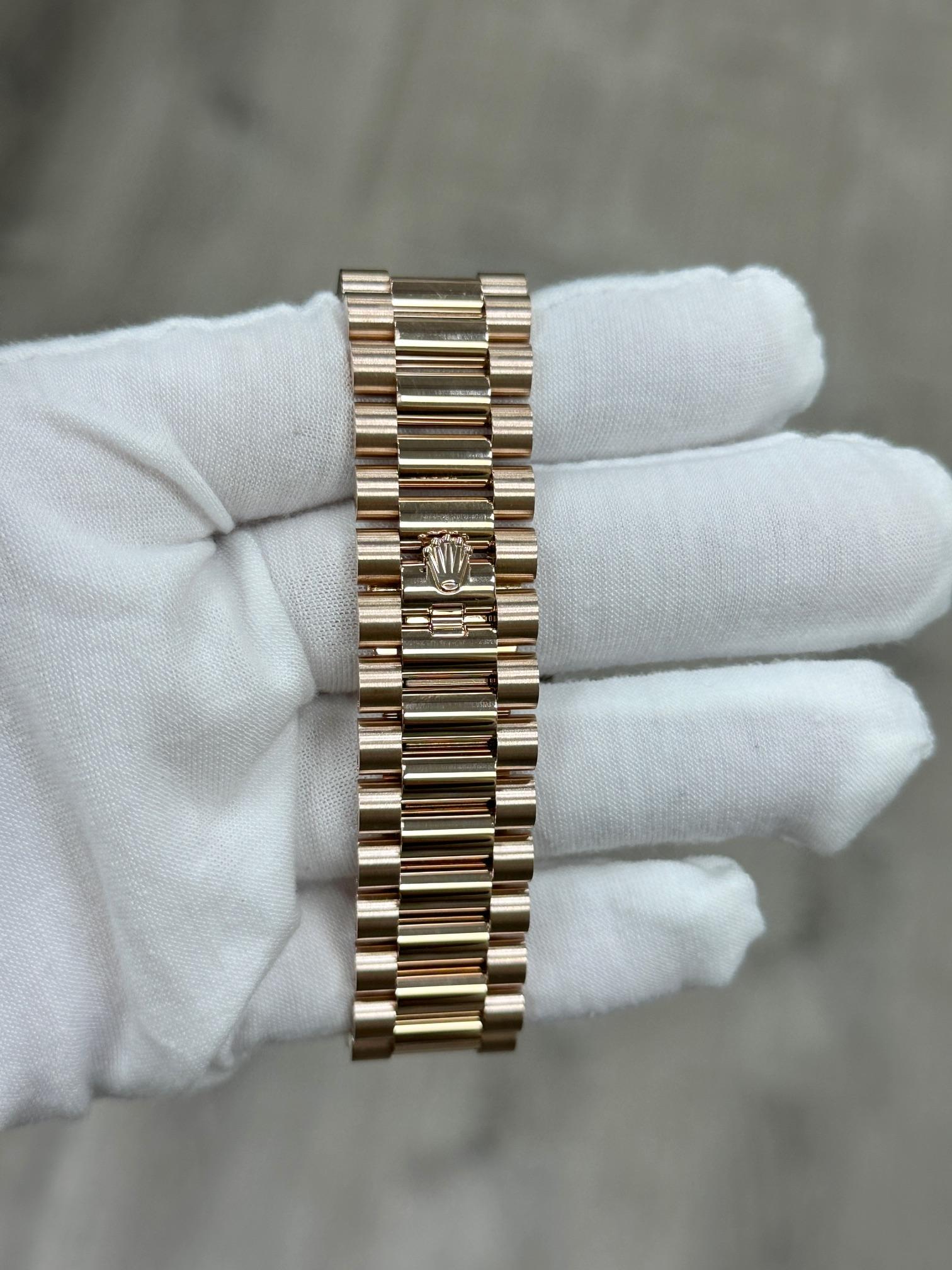 Rolex Day Date President 228235 40mm Sundust Dial 18K Rose Gold Box Paper For Sale 3