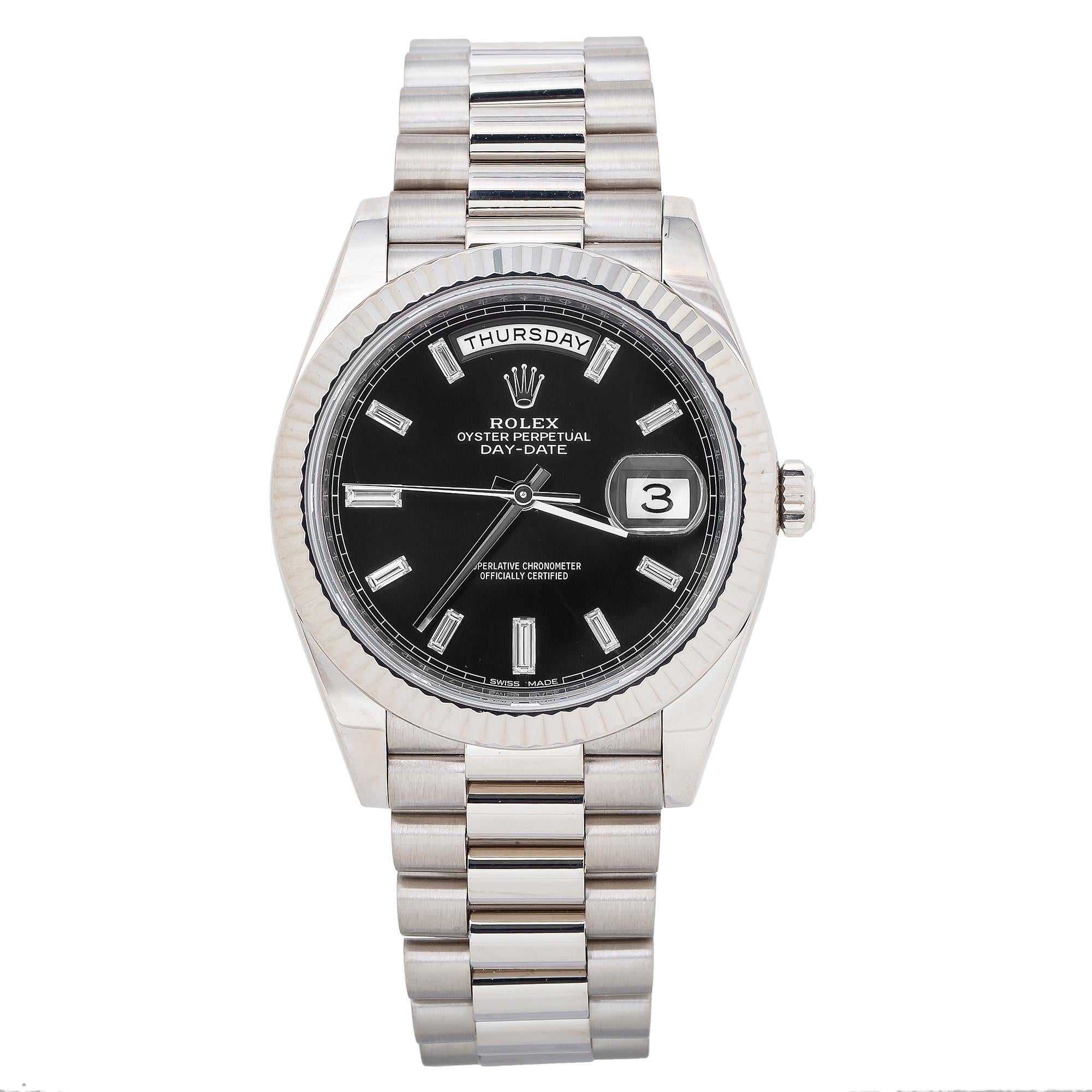 Rolex Day-Date President 228239 Factory Black Diamond Dial Men's Watch For Sale 1