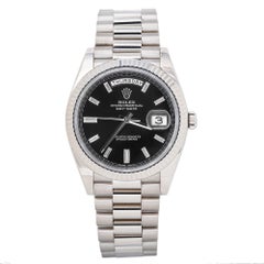 Used Rolex Day-Date President 228239 Factory Black Diamond Dial Men's Watch