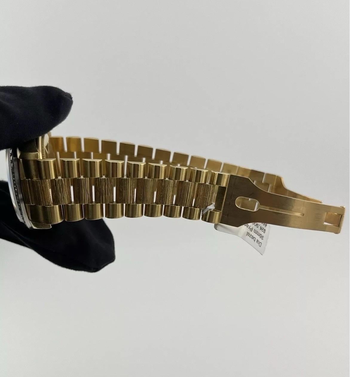 Reloj Rolex Day-Date President 36mm Oro Amarillo 18K Acabado Diamante 18078 en venta 5