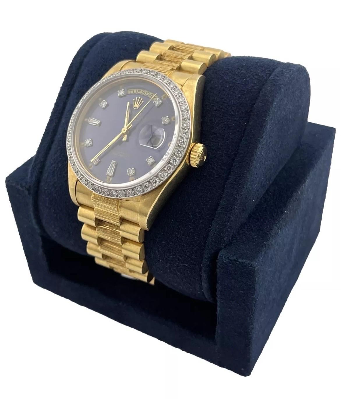 Reloj Rolex Day-Date President 36mm Oro Amarillo 18K Acabado Diamante 18078 Corte redondo en venta