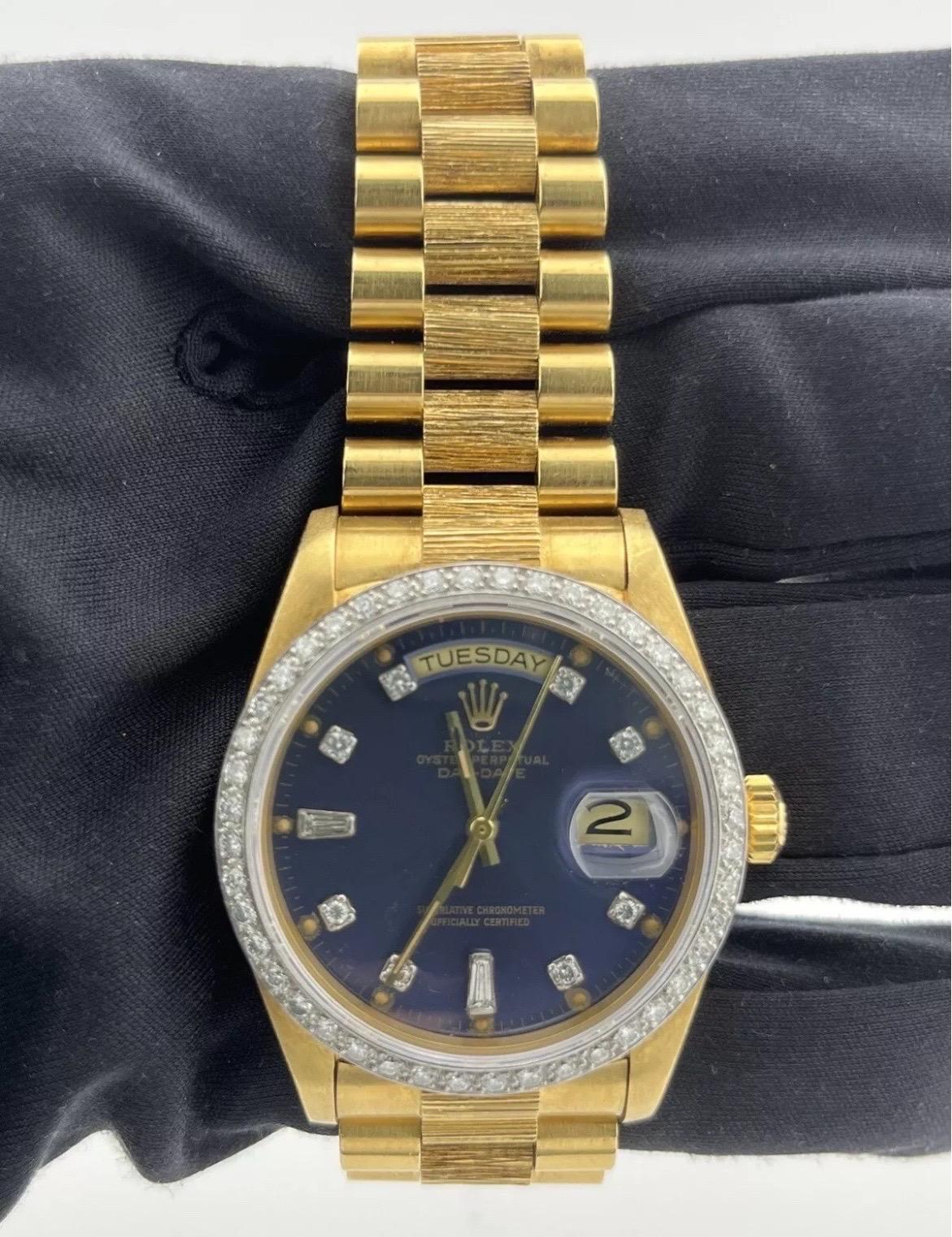 Reloj Rolex Day-Date President 36mm Oro Amarillo 18K Acabado Diamante 18078 en venta 2