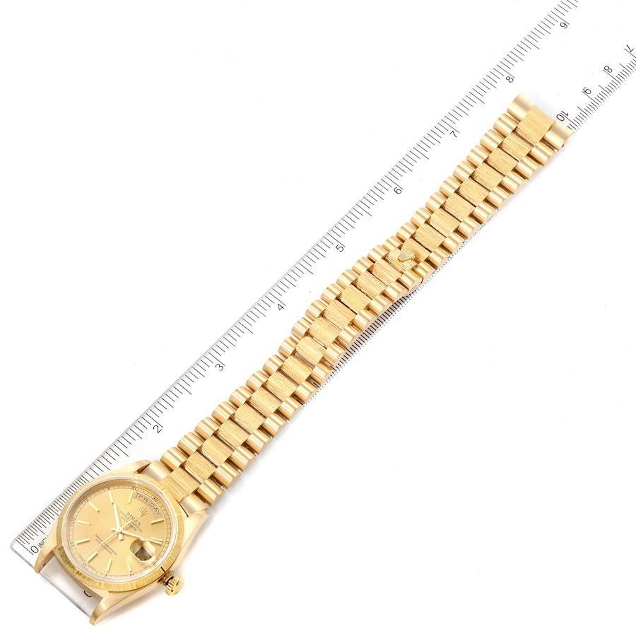 Rolex Day-Date President Yellow Gold Bark Finish Mens Watch 18248 6