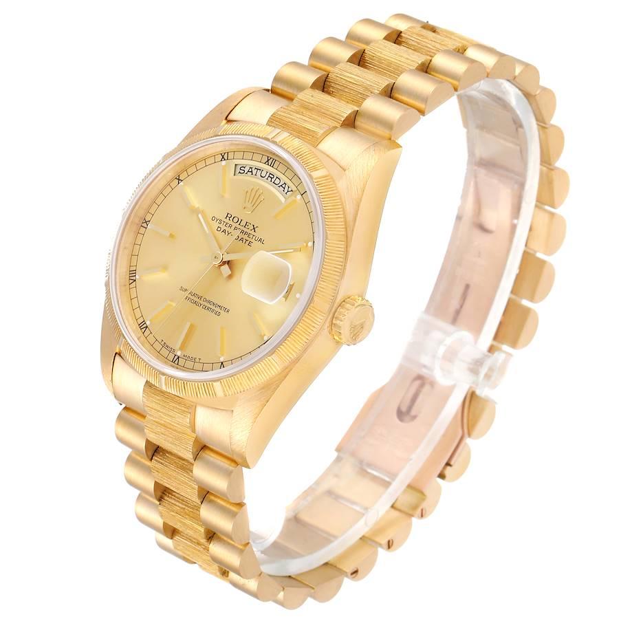 Rolex Day-Date Präsident Gelbgold Rinde Finish Herrenuhr 18248 im Angebot 1