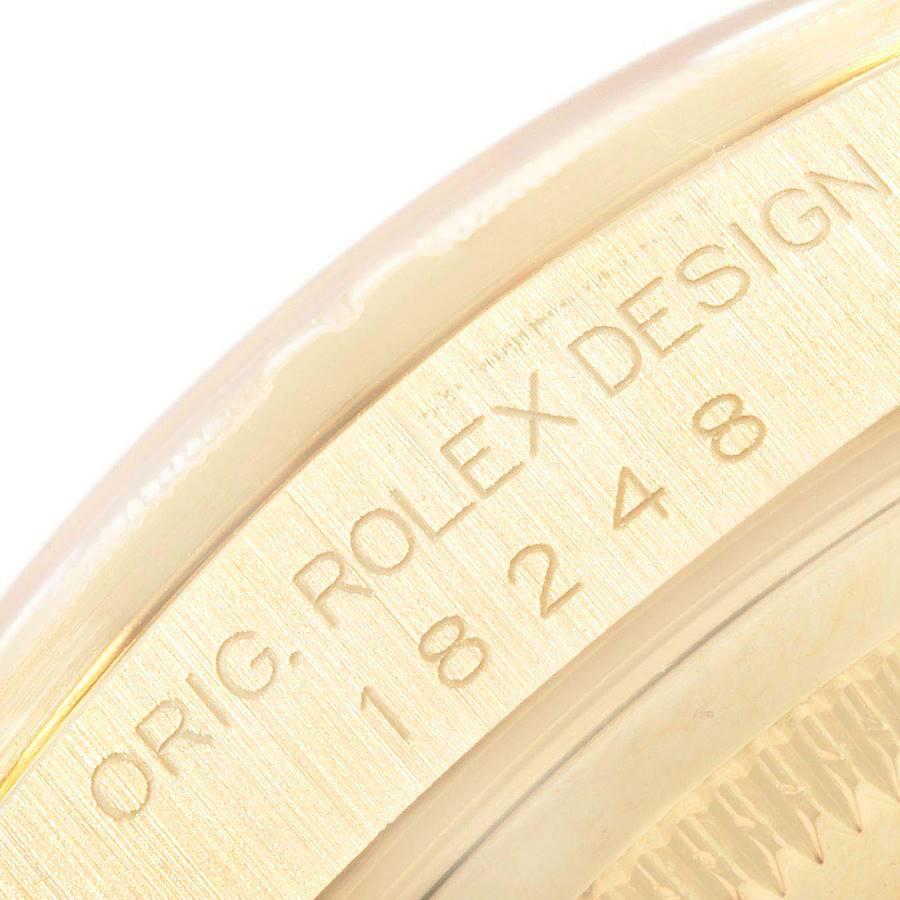 Rolex Day-Date Präsident Gelbgold Rinde Finish Herrenuhr 18248 im Angebot 4