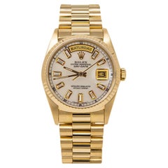Rolex Day-Date President 36mm Yellow Gold MOP Diamond Dial Watch 18038