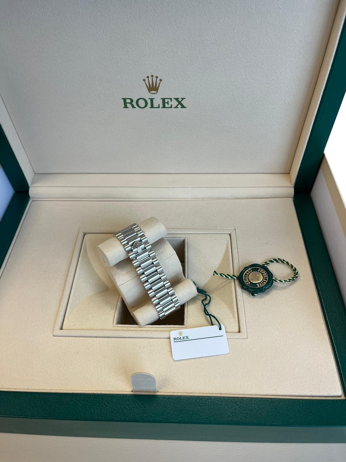 Rolex Day-Date President 40 Ice Blue Arabic Dial Automatic Platinum Watch 228206 For Sale 12