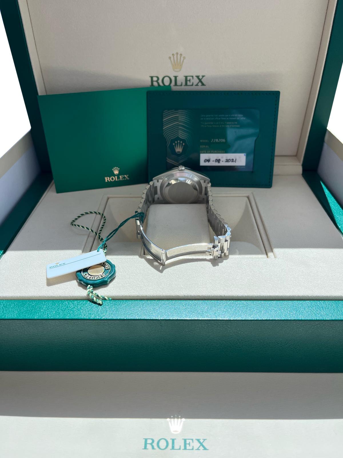 Rolex Day-Date President 40 Ice Blue Arabic Dial Automatic Platinum Watch 228206 For Sale 12