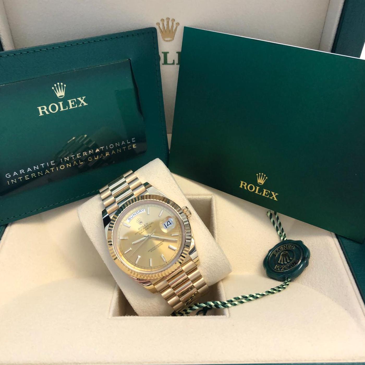 Rolex Day-Date President 18k Yellow Gold Champagne Men's Watch 228238 5