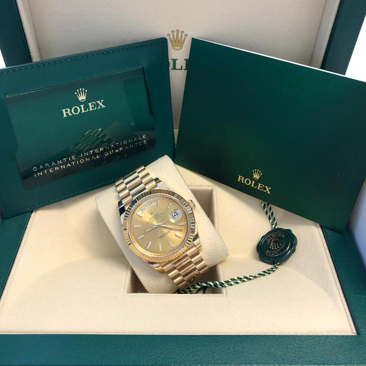 Rolex Day-Date President 18k Yellow Gold Champagne Men's Watch 228238 6