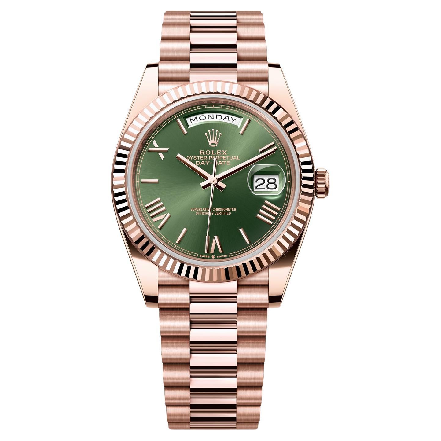 Rolex Day Date President 40mm Olive Green Dial Everose Gold Jubliee Rolex Day Date President 40mm Olive Green Dial Everose Gold Jubliee