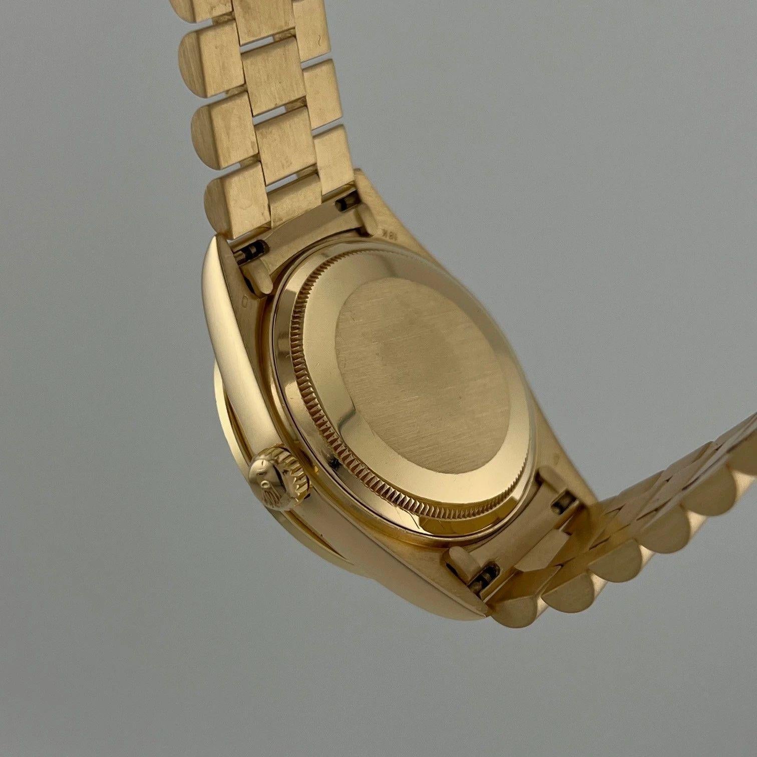 Rolex Day Date Präsident Bark 18078 36mm schwarz Diamant Zifferblatt Lünette 18k Gold Box (Rundschliff) im Angebot