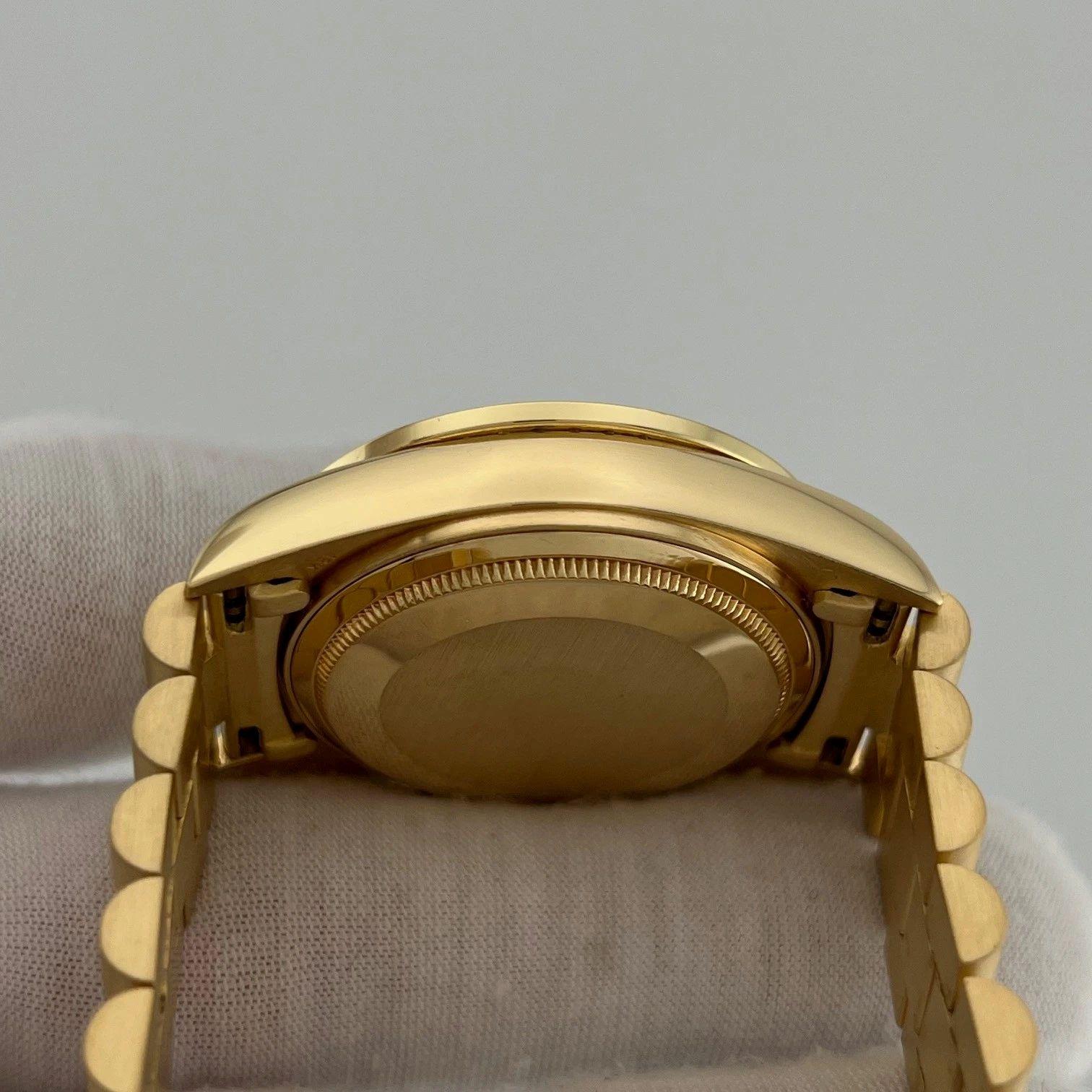 Rolex Day Date Präsident Bark 18078 36mm schwarz Diamant Zifferblatt Lünette 18k Gold Box Herren im Angebot