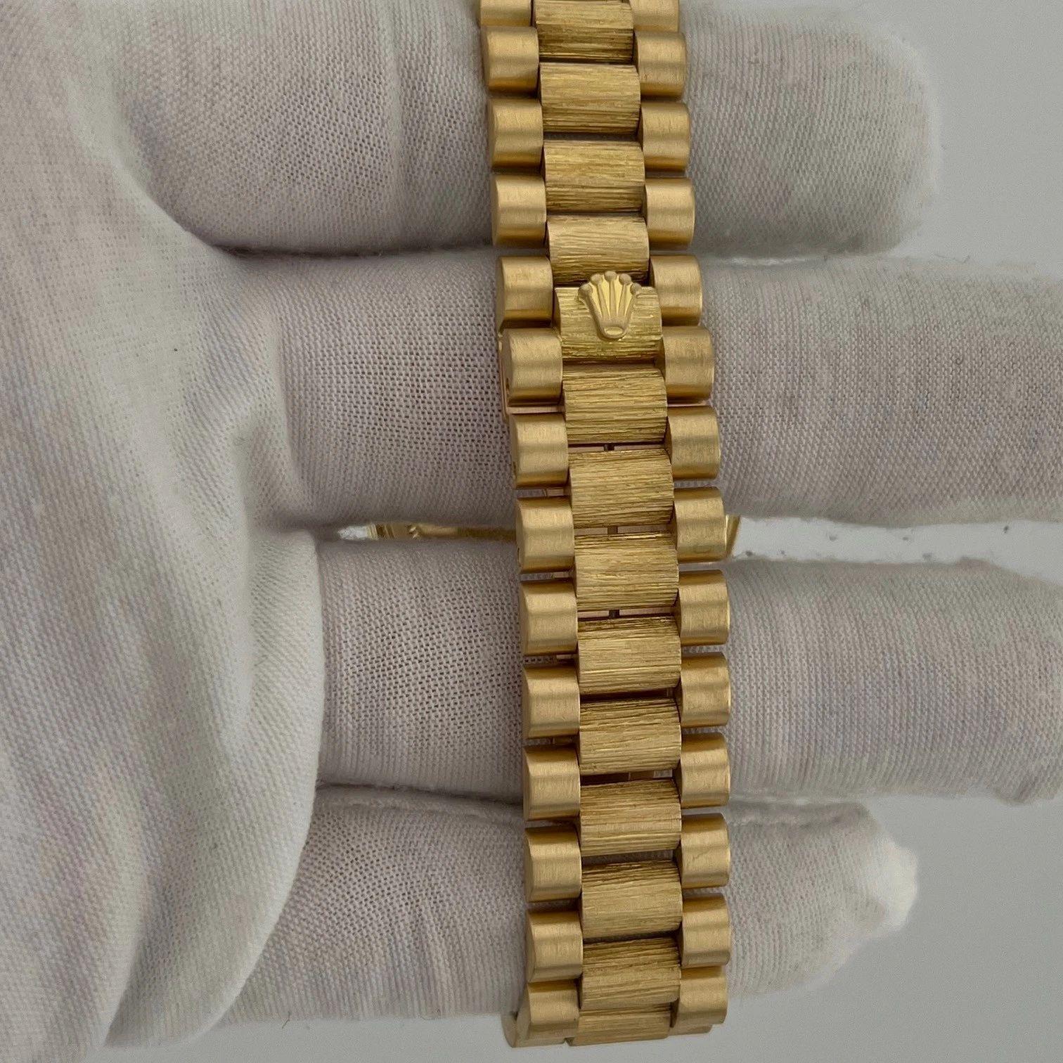 Rolex Day Date Präsident Bark 18078 36mm schwarz Diamant Zifferblatt Lünette 18k Gold Box im Angebot 1