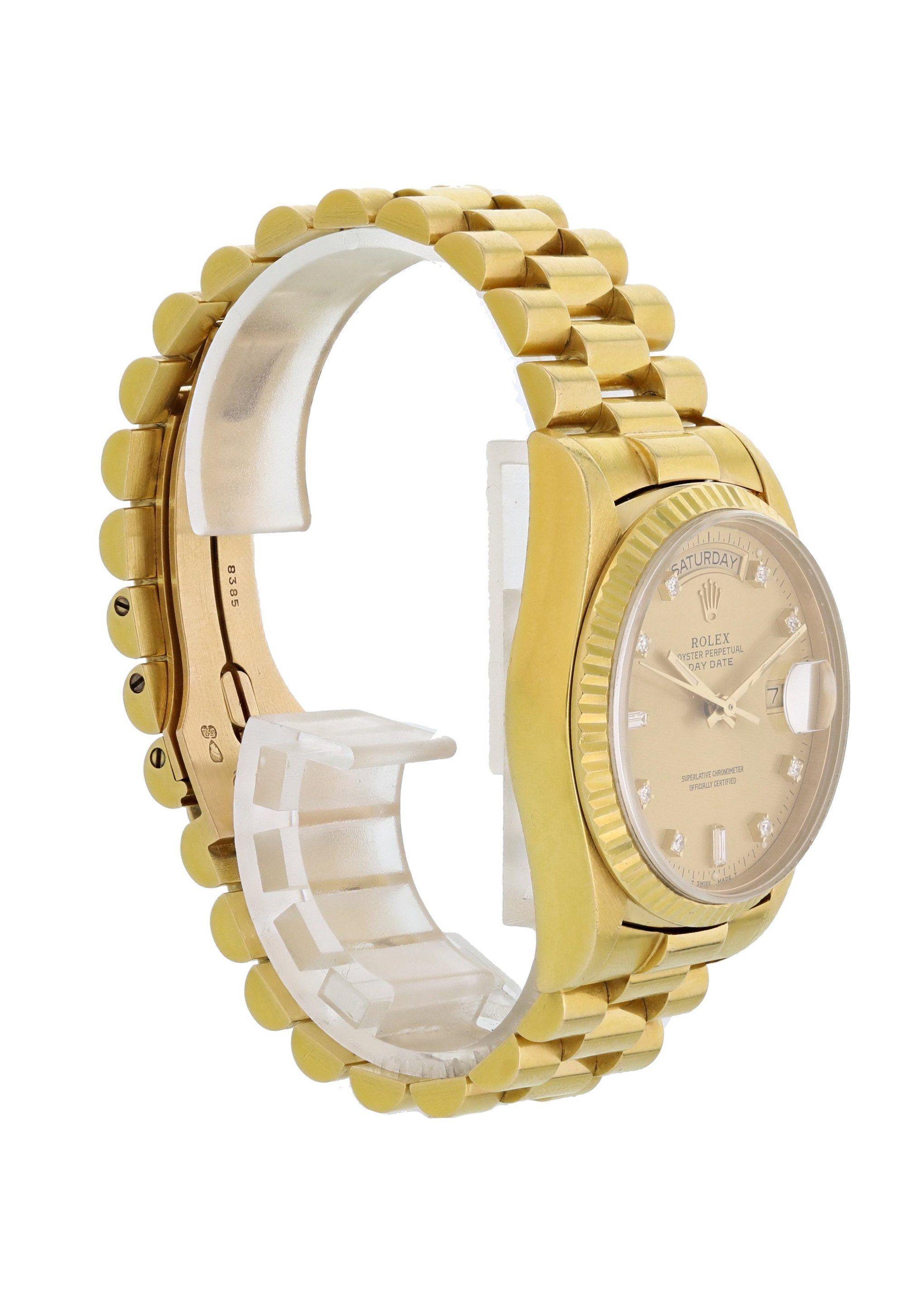 Rolex Day-Date President Diamond Dial 18038 Men's Watch For Sale 1
