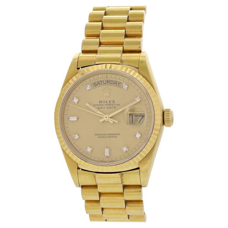 Rolex Day-Date President Diamond Dial 18038 Men's Watch For Sale at 1stDibs