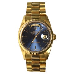 Rolex Day-Date President Ref. 18238 18 Karat Gelbgold:: blaues Zifferblatt Uhr