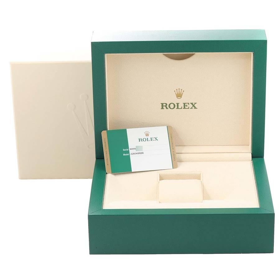 Rolex Day-Date President White Gold Green Diamond Mens Watch 228349 Box Card 5