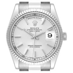 Rolex Day Date President White Gold Silver Dial Mens Watch 118239
