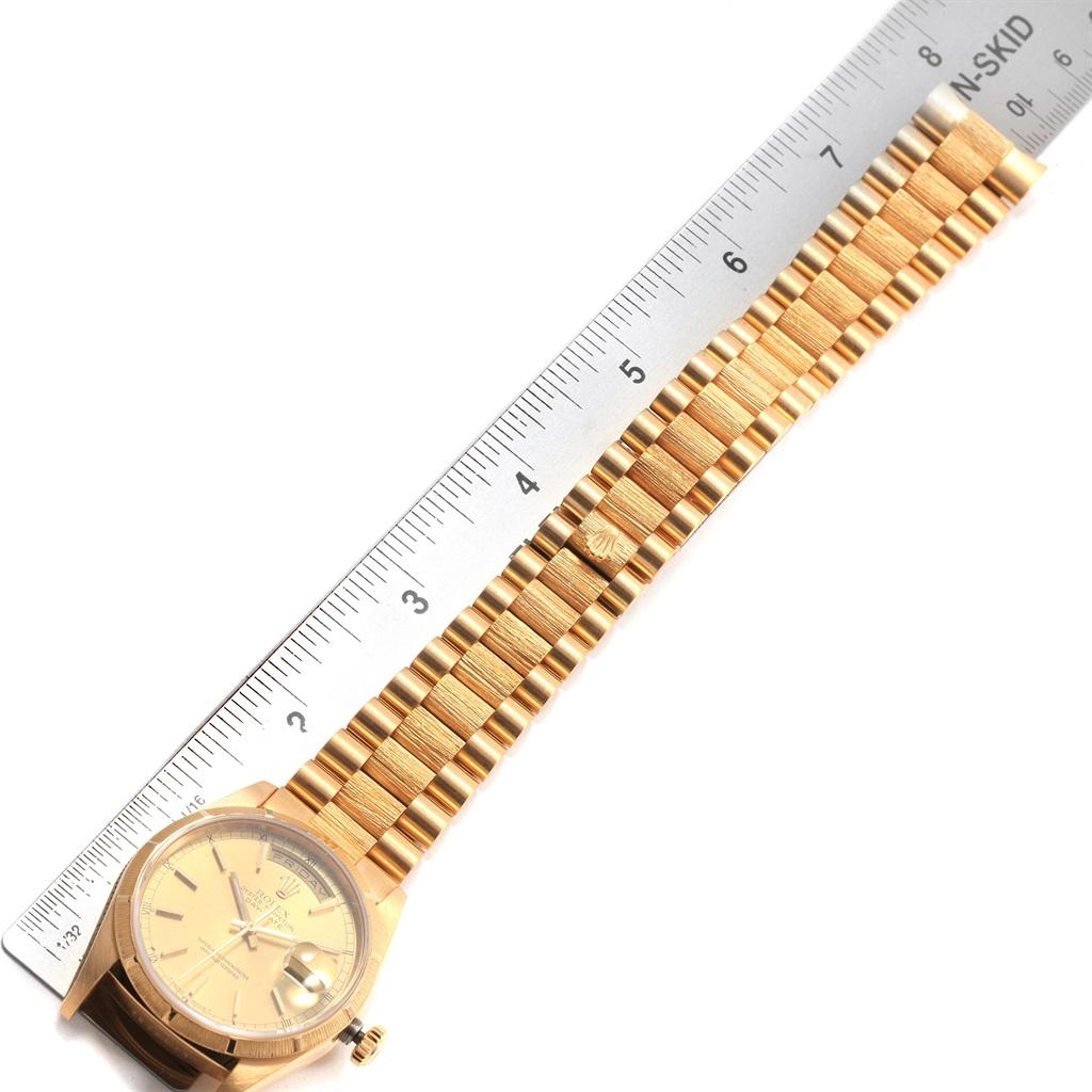 Rolex Day-Date President Yellow Gold Bark Finish Men's Watch 18248 For Sale 6