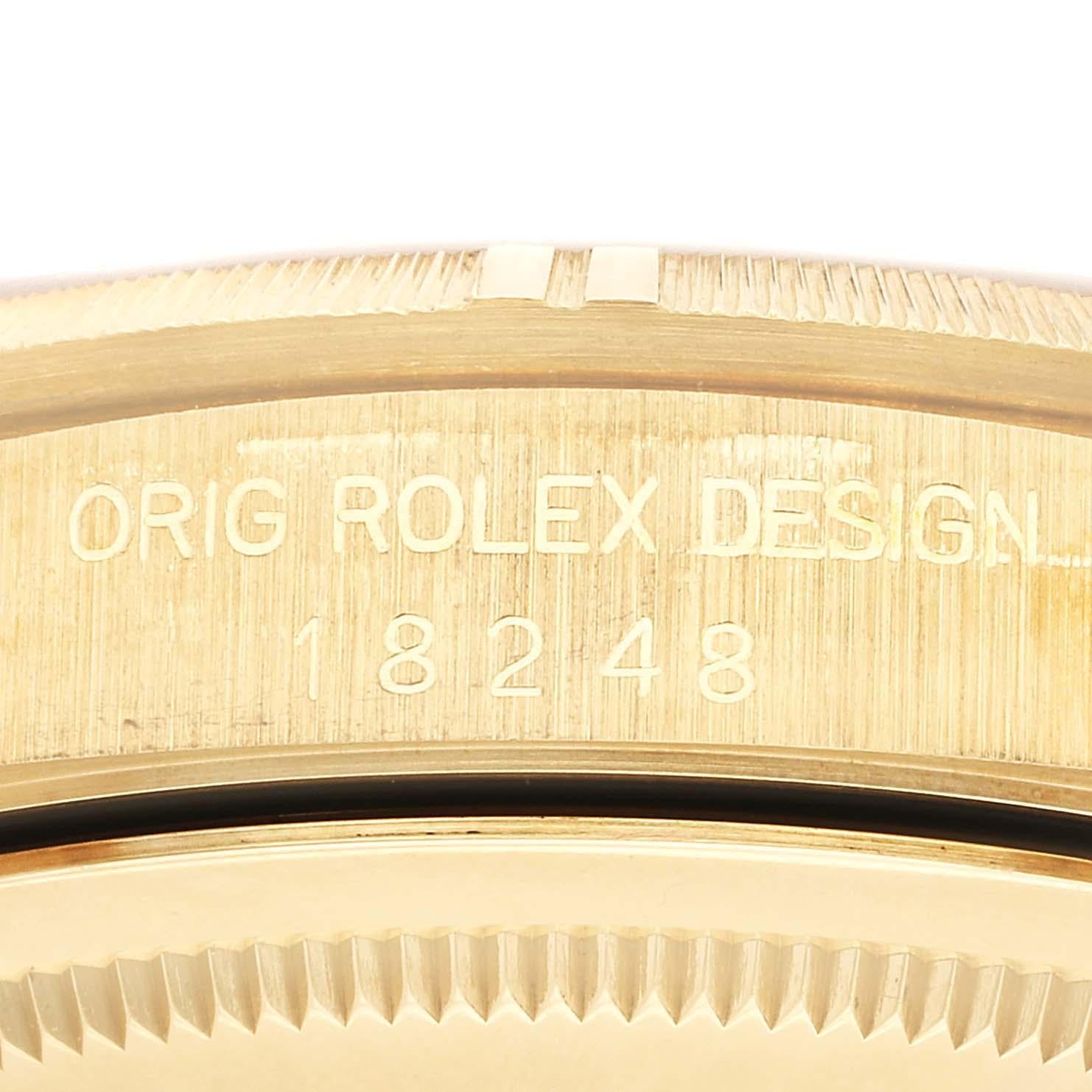 Rolex Day-Date President Yellow Gold Bark Finish Mens Watch 18248 In Excellent Condition For Sale In Atlanta, GA