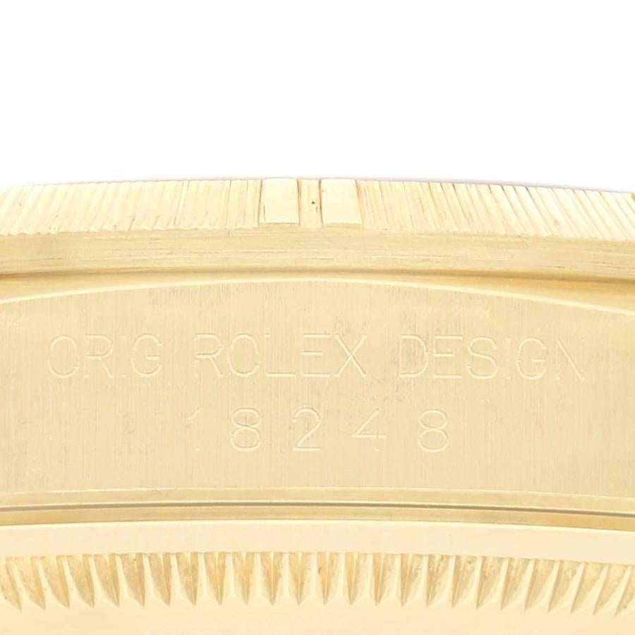 Rolex Day-Date President Yellow Gold Bark Finish Mens Watch 18248 In Excellent Condition In Atlanta, GA