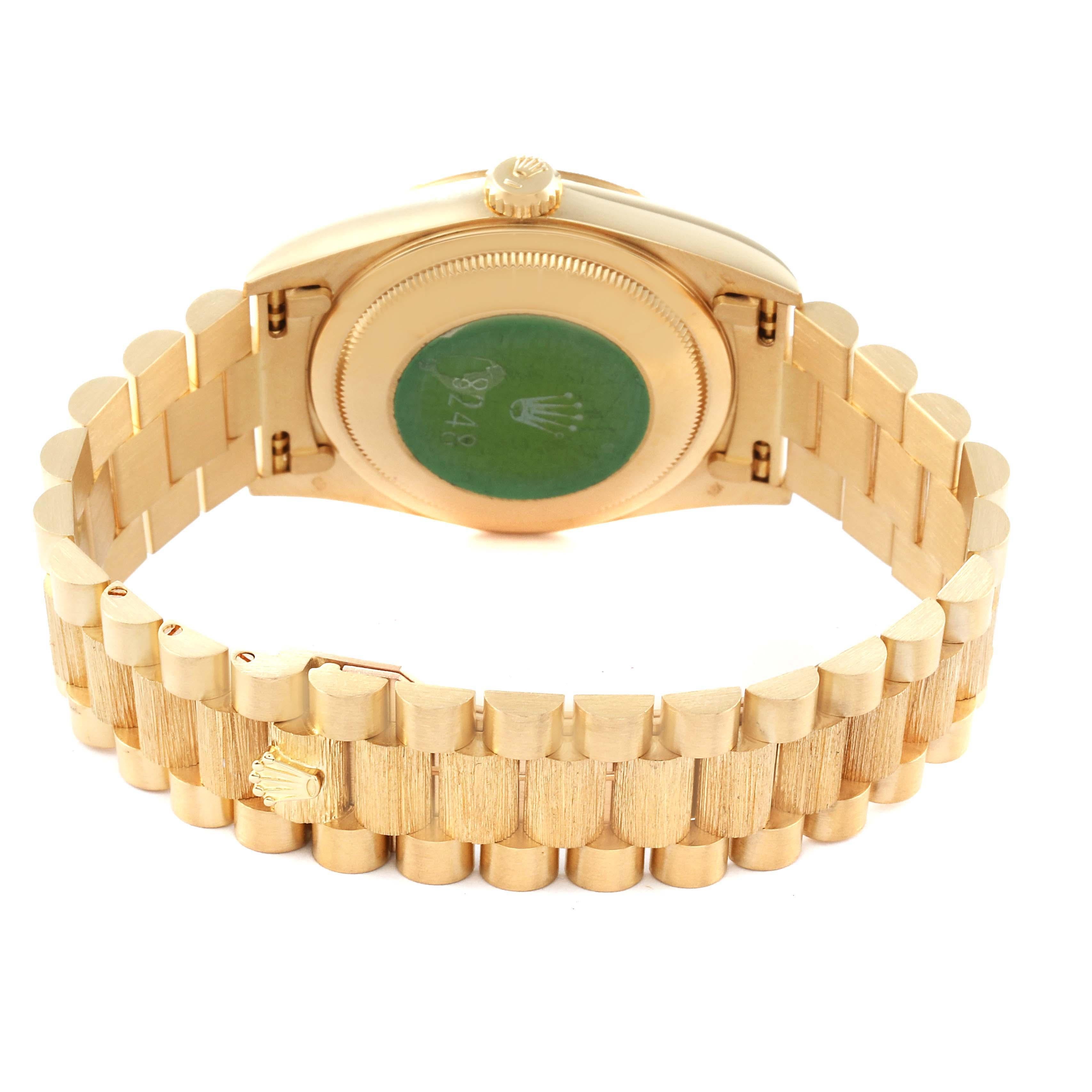 Rolex Day-Date President Yellow Gold Bark Finish Mens Watch 18248 For Sale 5