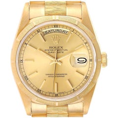 Rolex Day-Date Präsident Gelbgold Rinde Finish Herrenuhr 18248