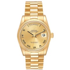 Rolex Day Date President Oro Giallo Quadrante Champagne Orologio Uomo 118238