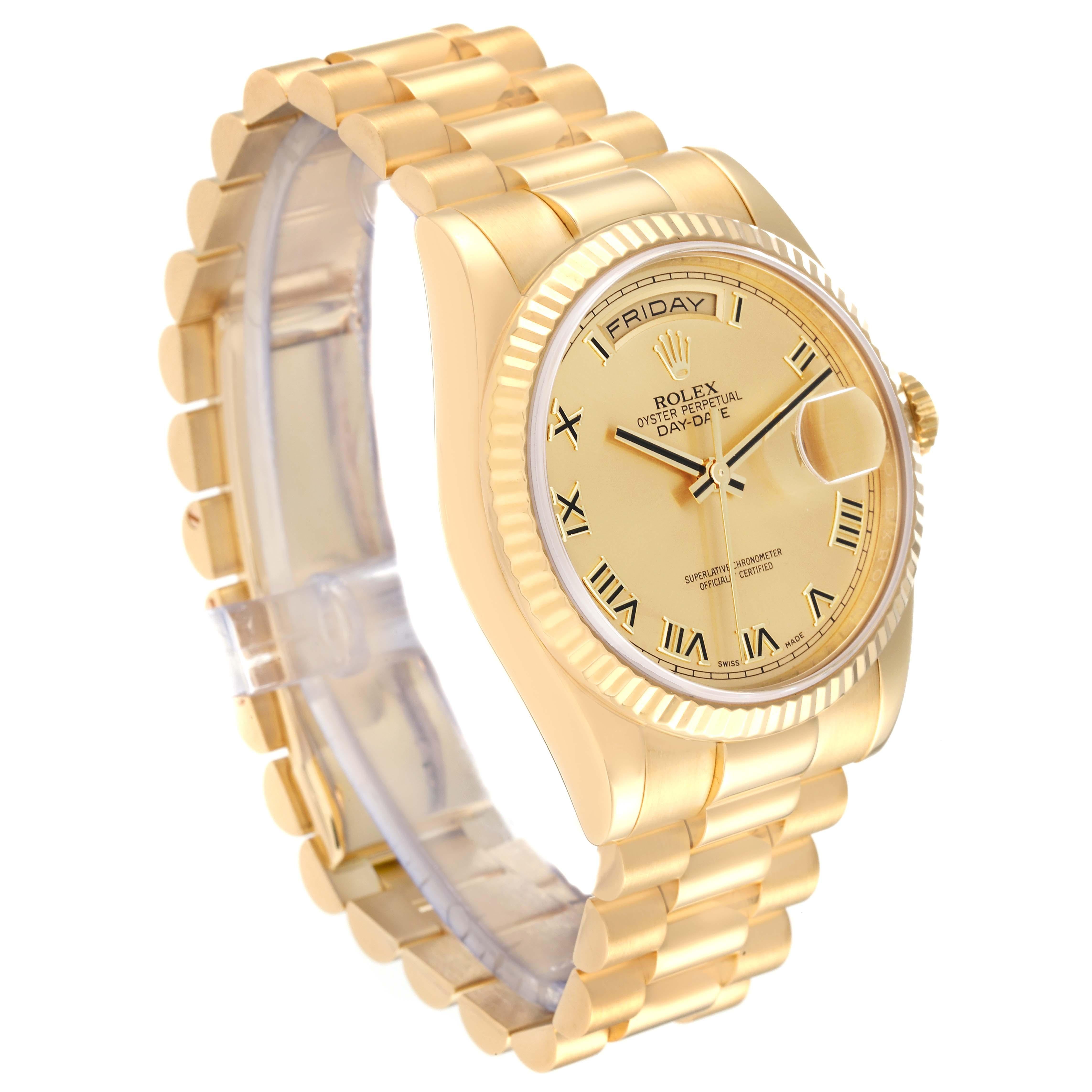 Rolex Day Date President Yellow Gold Champagne Dial Mens Watch 118238 In Excellent Condition In Atlanta, GA