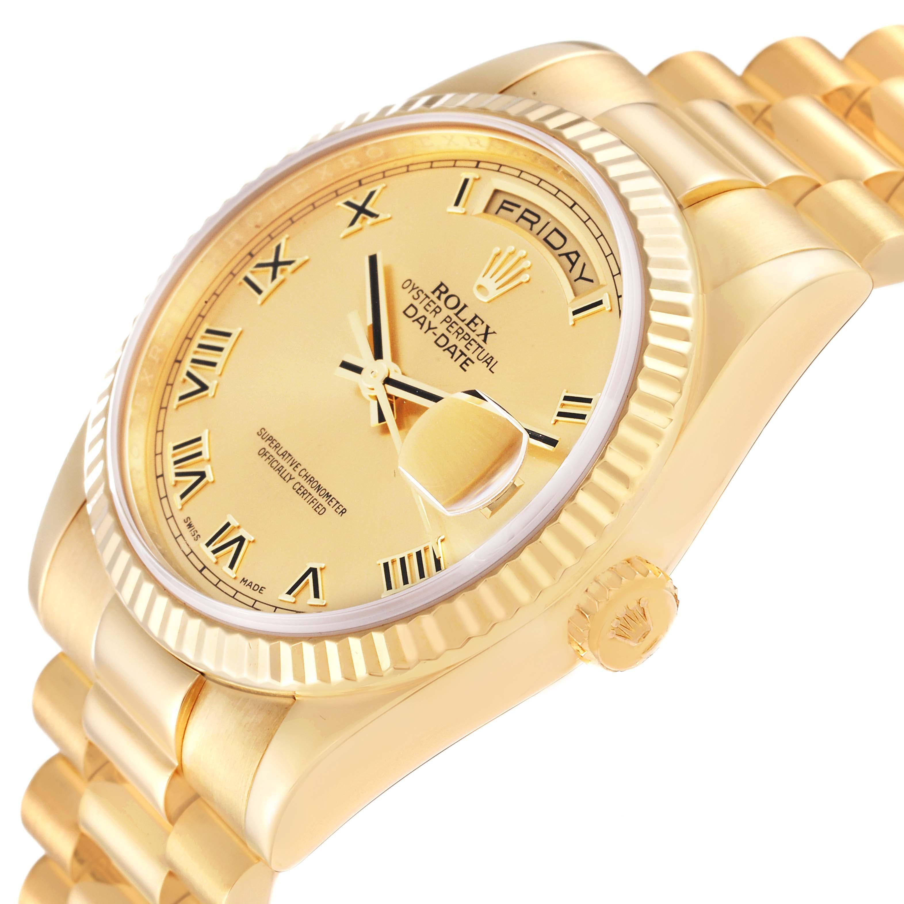 Rolex Day Date President Yellow Gold Champagne Dial Mens Watch 118238 1