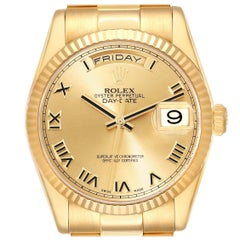 Rolex Day Date President Yellow Gold Champagne Dial Mens Watch 118238