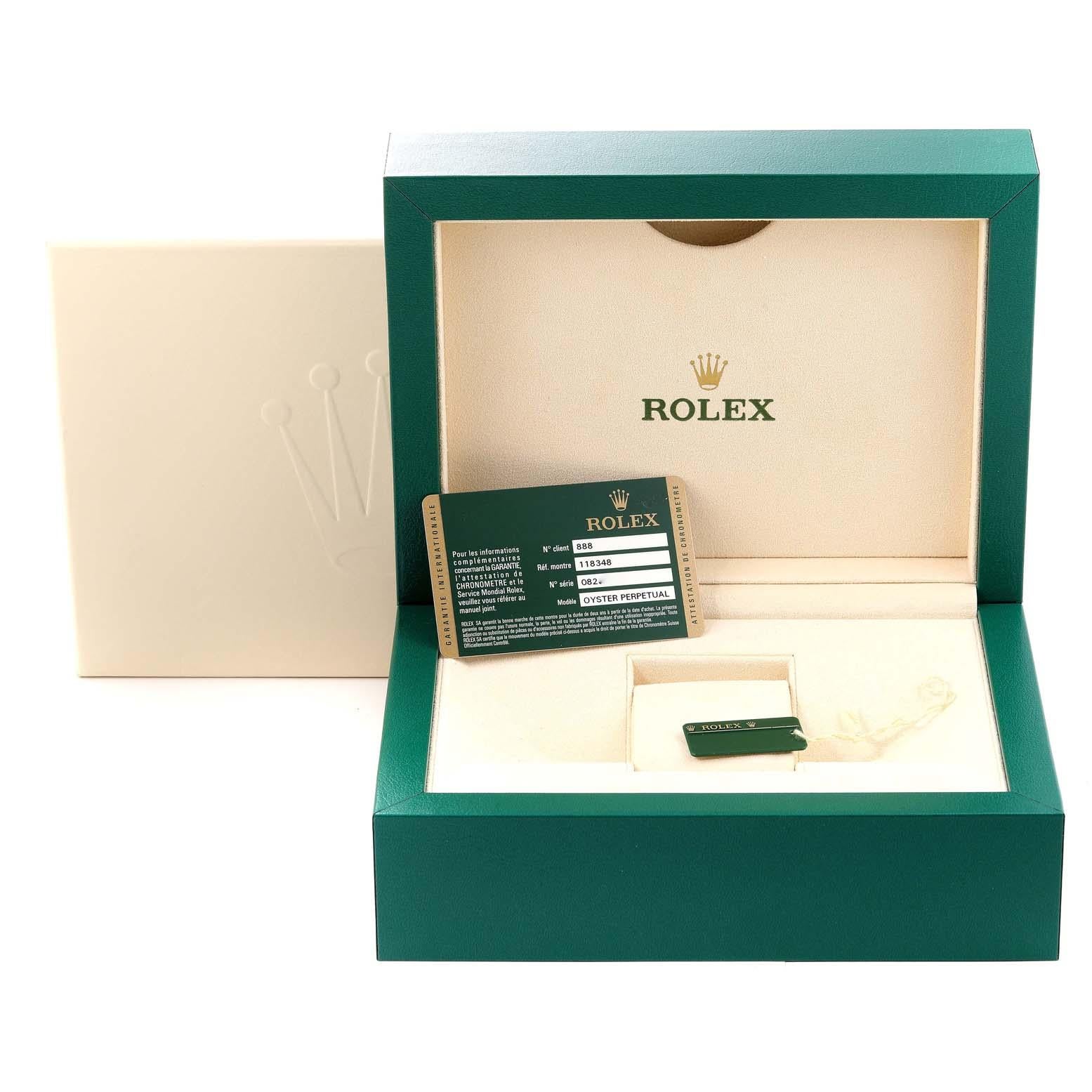Rolex Day Date President Yellow Gold Diamond Bezel Mens Watch 118348 Box Card For Sale 5